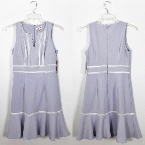 Nanette Lepore Dresses & Skirts - Nanette Lepore Lavender Crochet Eyelit Knit Dress